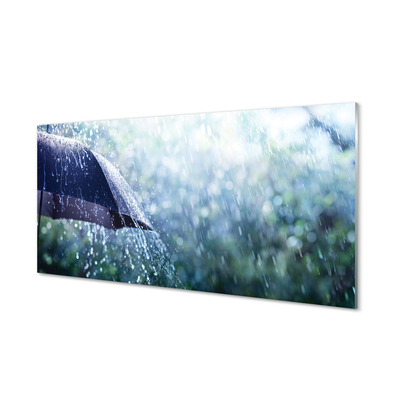 Obraz akrylowy Krople parasol deszcz
