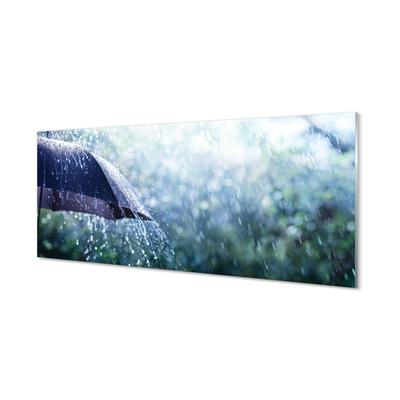 Obraz akrylowy Krople parasol deszcz