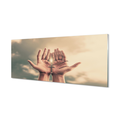 Obraz akrylowy Ręce niebo krzyż