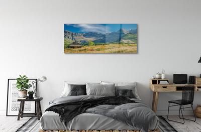 Obraz akrylowy Góry pola domki