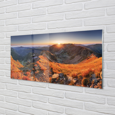 Obraz akrylowy Góry zachód słońca