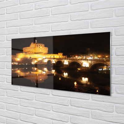 Obraz akrylowy Rzym Rzeka mosty noc