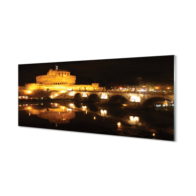 Obraz akrylowy Rzym Rzeka mosty noc