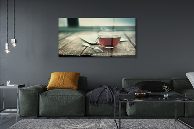 Obraz akrylowy Ciepła herbata łyżeczka