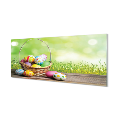 Obraz akrylowy Koszyk jajka łąka