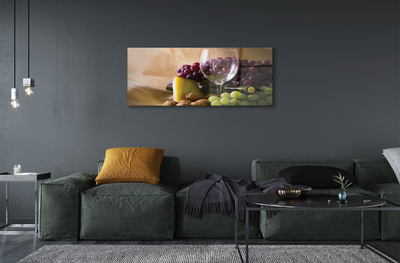 Obraz akrylowy Winogrona pusty kieliszek