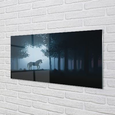 Obraz akrylowy Las noc jednorożec