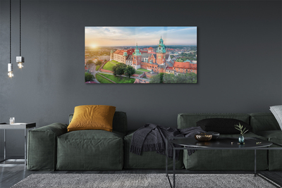 Obraz akrylowy Kraków Zamek panorama wschód słońca