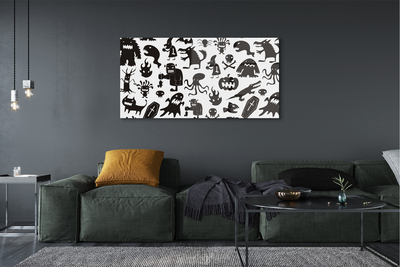 Obraz akrylowy Białe tło czarne stwory