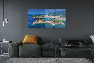 Obraz akrylowy Grecja Panorama miasto morze
