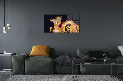 Obraz akrylowy Złoty smok japoński