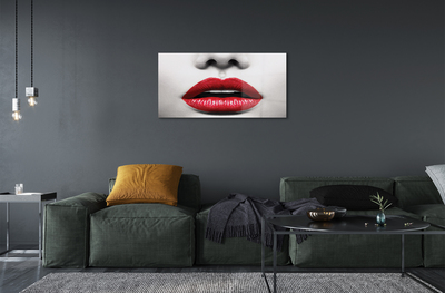 Obraz akrylowy Czerwone usta nos kobieta