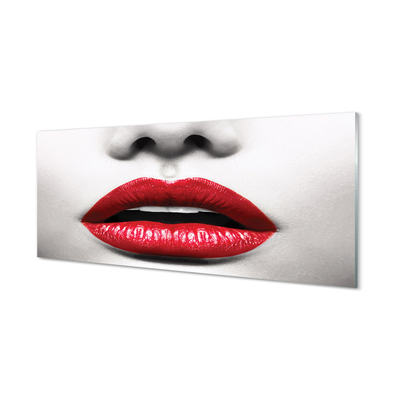 Obraz akrylowy Czerwone usta nos kobieta