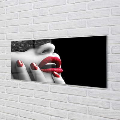 Obraz akrylowy Kobieta usta paznokcie