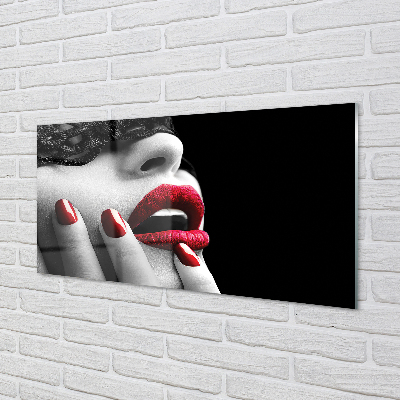 Obraz akrylowy Kobieta usta paznokcie