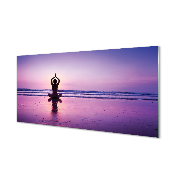 Obraz akrylowy Kobieta morze joga
