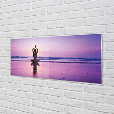 Obraz akrylowy Kobieta morze joga