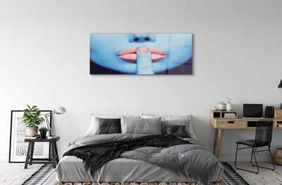 Obraz akrylowy Kobieta neonowe usta