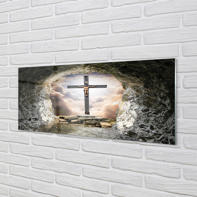 Obraz akrylowy Jaskinia krzyż światło Jezus
