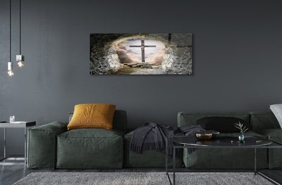 Obraz akrylowy Jaskinia krzyż światło Jezus