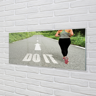 Obraz akrylowy Kobieta droga bieg