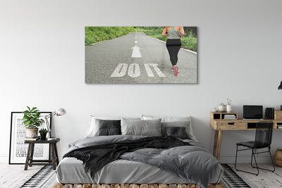 Obraz akrylowy Kobieta droga bieg