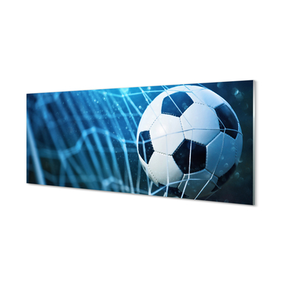 Obraz akrylowy Niebieskie tło bramka piłka