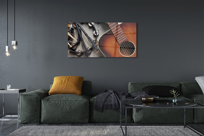 Obraz akrylowy Gitara mikrofon pałeczki