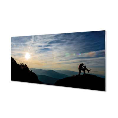 Obraz akrylowy Człowiek pies góry