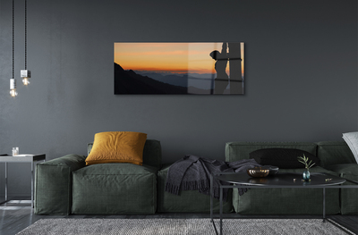 Obraz akrylowy Ukrzyżowany Jezus zachód słońca