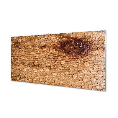 Obraz akrylowy Krople woda drewno