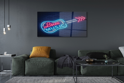 Obraz akrylowy Gitara neony napis