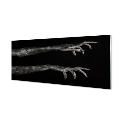 Obraz akrylowy Czarne tło brudne ręce