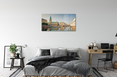 Obraz akrylowy Niemcy Rzeka katedra Hamburg