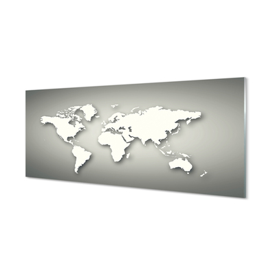 Obraz akrylowy Szare tło biała mapa
