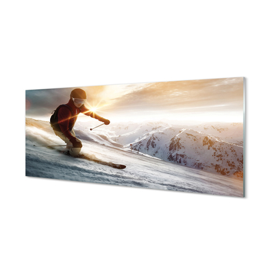 Obraz akrylowy Człowiek kijki narty