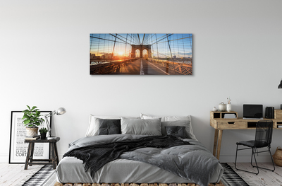 Obraz akrylowy Most wschód słońca wieżowce