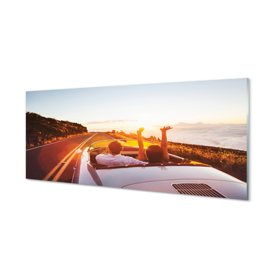 Obraz akrylowy Droga auto ludzie niebo