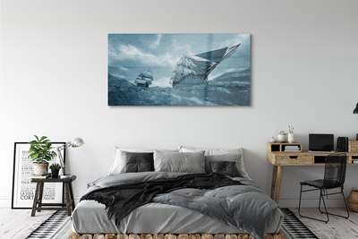Obraz akrylowy Sztorm statek niebo morze