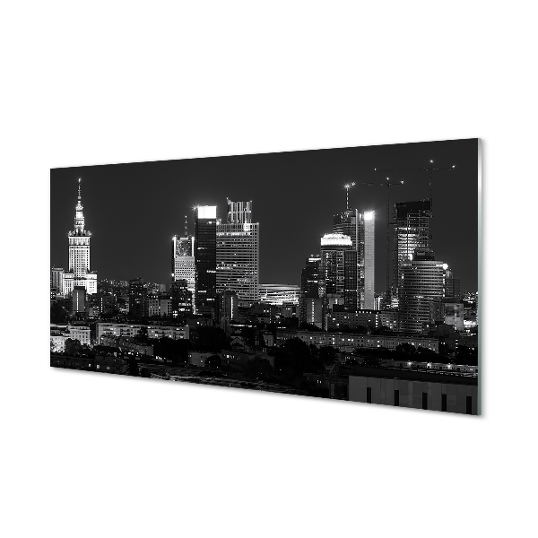 Obraz akrylowy Warszawa Panorama noc wieżowce
