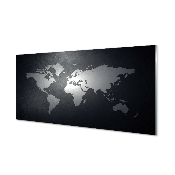 Obraz akrylowy Czarne tło biała mapa