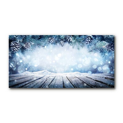 Obraz Akrylowy Zima Śnieg Choinka Święta