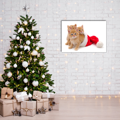 Obraz Akrylowy Koty Święta Święty mikołaj