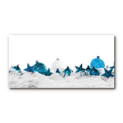 Obraz Akrylowy Bombki Święta Ozdoby Śnieg