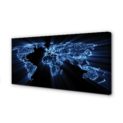 Fotoobraz na płótnie Niebieska Mapa Świata