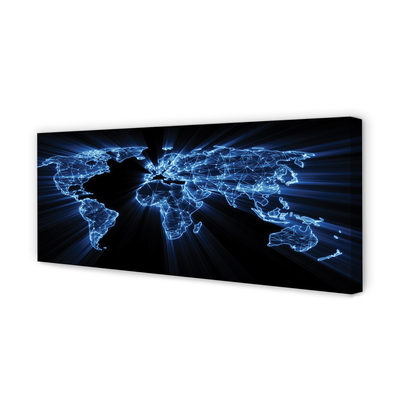 Fotoobraz na płótnie Niebieska Mapa Świata