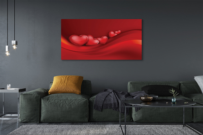 Duży obraz na płótnie Serca na Czerwonym Tle