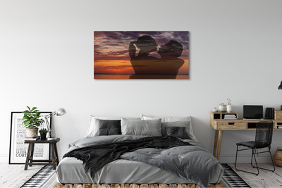 Duży obraz na płótnie Ludzie nad Brzegiem Morza