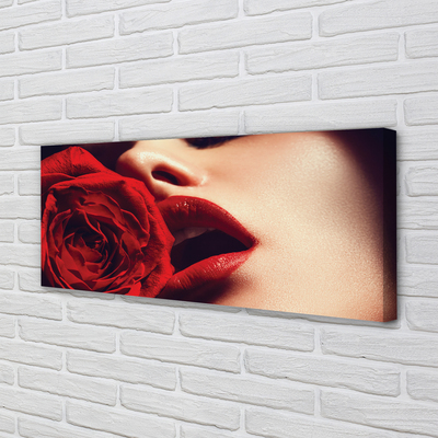Obraz na płótnie Róża kobieta usta