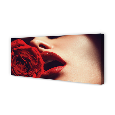 Obraz na płótnie Róża kobieta usta